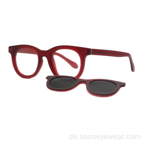 Luxus-Kegel-TR90-magnetischer polarisierter Clip auf Sonnenbrillen